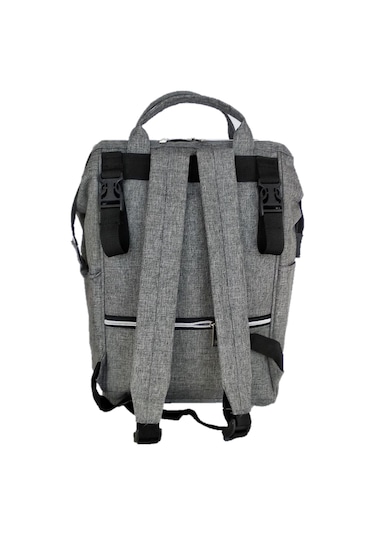 U.S.F Lüx Fonksiyonel Anne Bebek Bakım Sırt Çantası Düz Gri
