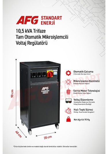 10.5 Kva Trifaze Tam Otomatik Mikroişlemcili Voltaj Regülatörü