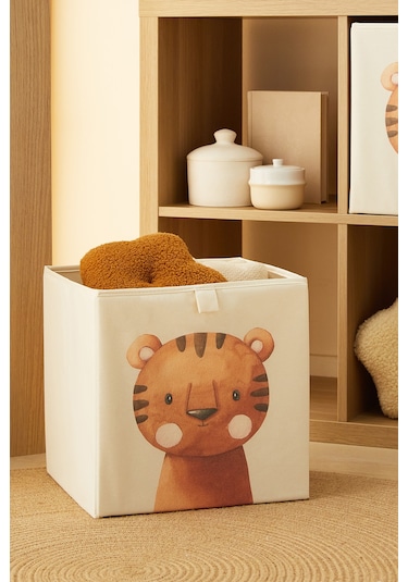 Ocean Home Textile Çocuk Odası Sevimli Kaplan Kutu 33 x 30 x 33 CM