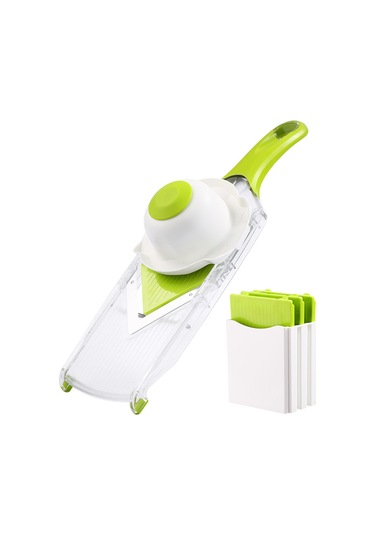 Yaozixa Paslanmaz Çelik Mutfak Dilimleyici - 5 Bıçaklı Ayarlanabilir Sebze Ve Peynir Rendeleyici Yeşil