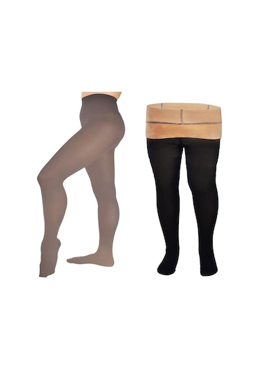 Kadın Polar Termal Kışlık 2 Beden İncelten Larosa Külotlu Çorap 001