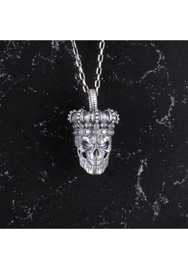 Gothic Kolye - 925 Ayar Gümüş Erkek Kolye - El Yapımı Kolye Gümüş