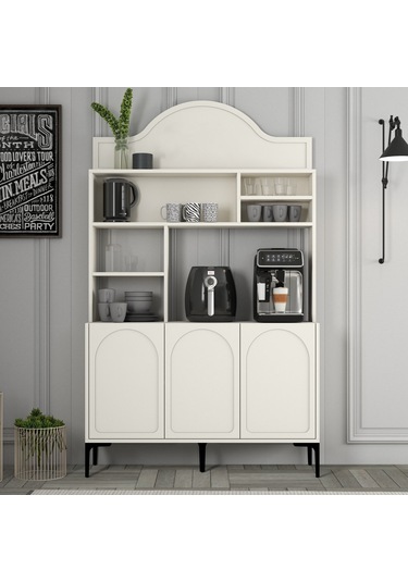 Lyon Kahve Köşesi 120cm - Krem / Siyah