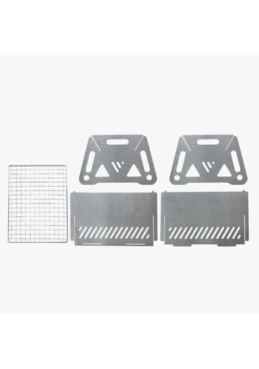 Barbekü Izgara Taşınabilir Paslanmaz Çelik Katlanır Çok Yönlü Açık Barbekü Kamp Seyahat İçin Pişirme Seti