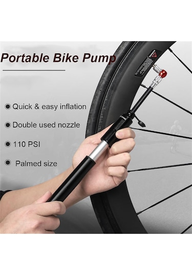 Tenfowee West Bıkıng Yp0711080 Mini Bisiklet Pompa, 110 Psı, Alüminyum, Schrader/presta Uçlu, Taşınabilir Siyah-kırmızı