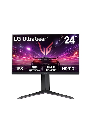 LG UltraGear 24GS65F-B 24" 1 MS (GtG) 180 Hz HDMI + DP Full HD IPS Pivot Monitör