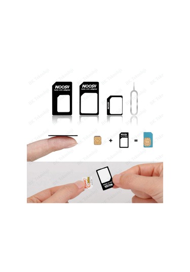 Noosy Nano Ve Micro Sim Kart Dönüştürücü Adaptör Seti