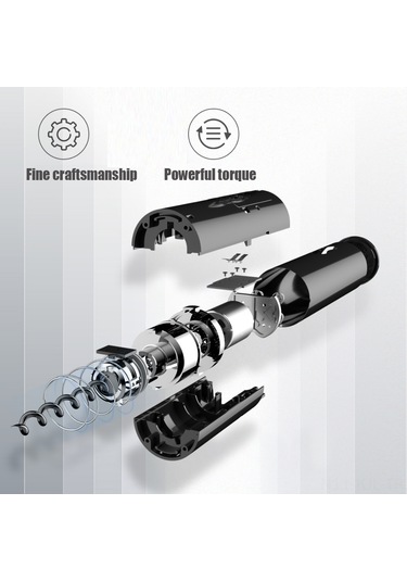 Gajeena Circlejoy Elektrikli Şarap Açıcı, Kablosuz Otomatik Korkaj, Folyo Kesici, Vakum Kapama Ve Aerator İle, 7 Gün Taze Tutma, Partiler Ve Aşk İçin Hediye Seti Siyah