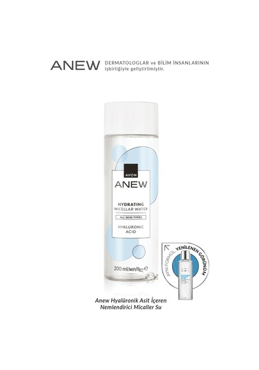 Avon Anew Hydrating Micellar Nemlendirici Temizleme Suyu 200 ML