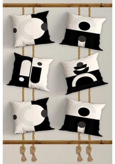 Belle Benoit Baskılı Dekoratif 6'lı Koltuk Kırlent Kılıfı Desen15