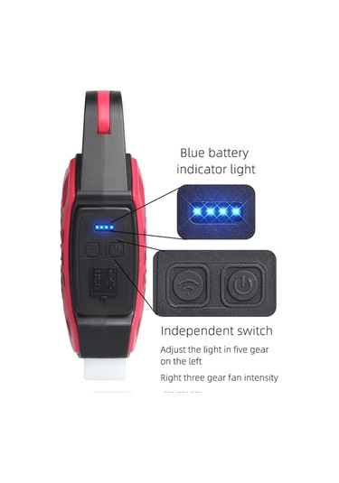 Çok İşlevli Kamp Fanı Açık Hava Taşınabilir Hafif Hızlı Şarj El Lambası Elektrikli Fan Mavi