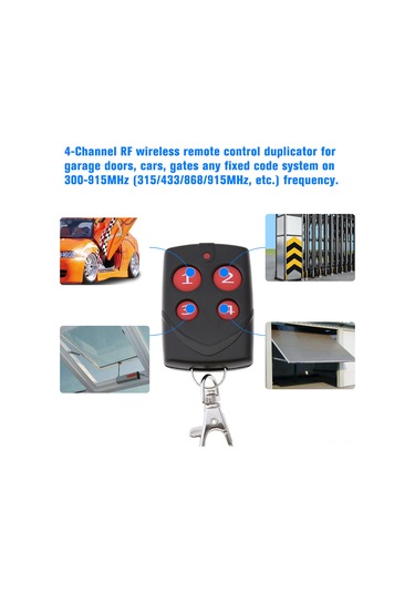 Skycity 300-915mhz Çok Frekanslı 4 Tuşlu Kumanda Kopyalayıcı - Garaj Kapısı, Elektrikli Kapı, Araç Kontrolü İçin Kablosuz Uzaktan Kumanda Tek Adet