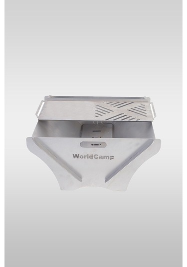 Orta Boy Portatif Mangal Ateş Kutusu Gri