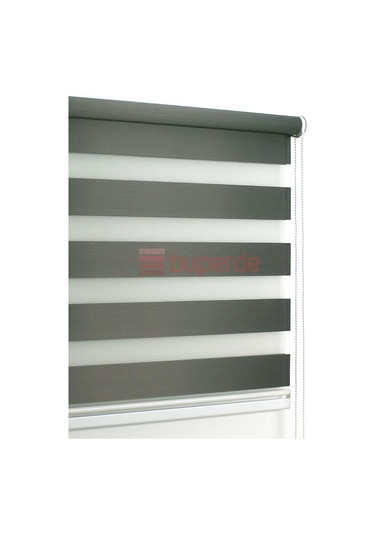 Buperde Antrasit Gri Eko Zebra Stor Perde