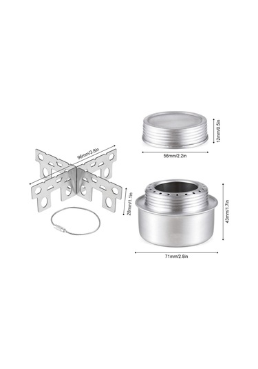 Tenfowee Alüminyum Çelik Çapraz Ayaklı Ultra Hafif Alkollü Çalışma Çadır Ocağı Yangın Söndürme Kapağı İçeren Taşınabilir Kamp Aleti Gümüş