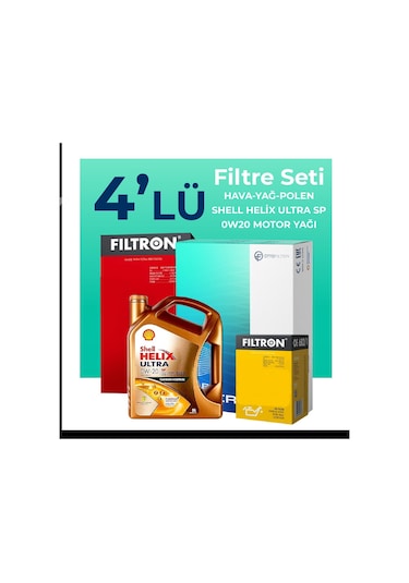 Filtron Toyota Corolla 1.5 Filtre Bakım Seti Shell Motor Yağlı (2021-2024) 4 Lü