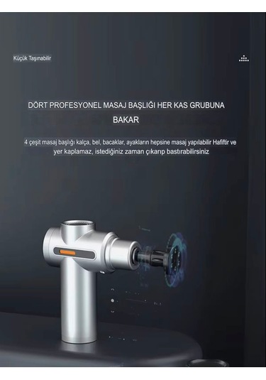 Amg017 Taşınabilir Sessiz Mini Masaj Aleti - 6 Hız Ayarlı, Lcd Ek Siyah