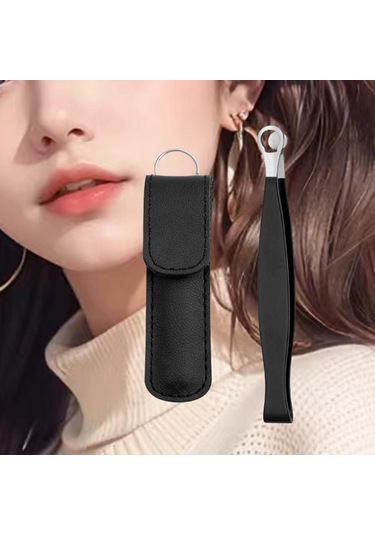 Homyl Burun Kılı Düzeltme Cımbızı, Yuvarlak Uçlu Cımbız Keseli Siyah