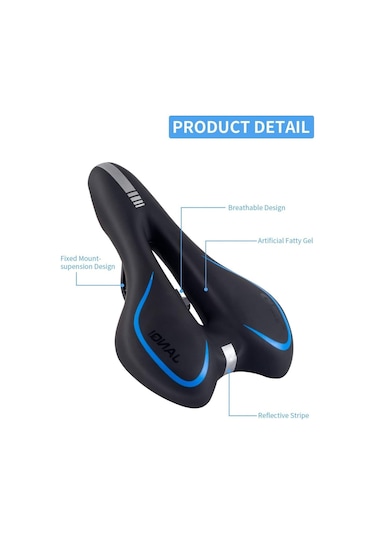Sarissa Jel Rahat Yumuşak Konforlu Geniş Bisiklet Selesi Bisiklet Koltuğu Koltuk Mavi Jelli Sele
