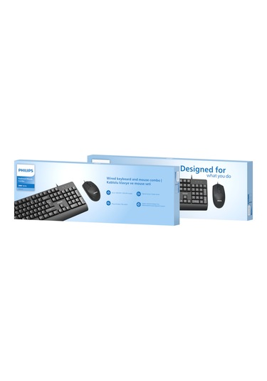 Philips SPT6237 Kablolu Türkçe Q Klavye ve Mouse Seti Siyah