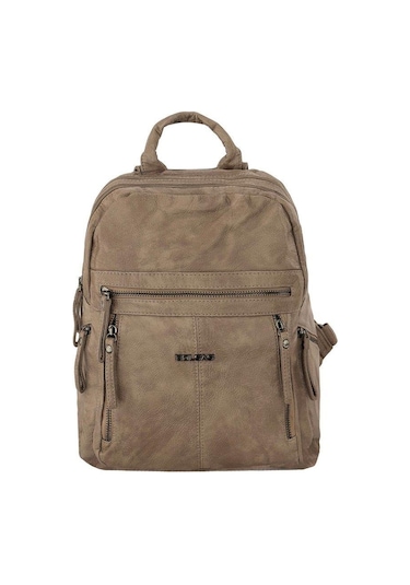 Bolsas Yıkama Deri Kadın Sırt Çanta Vizon 1042 Vizon