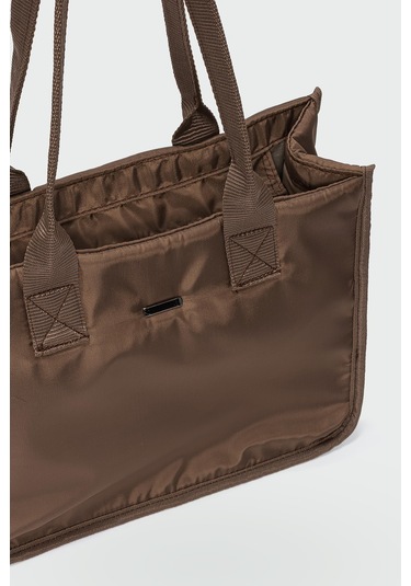 Lora Omuz Çantası Kahve Kahverengi - Siyah - Bej