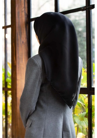 Twill İpek Düz Desenli Siyah Exclusive 50691-1