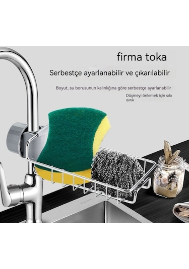 Musluk Depolama Rafı Paslanmaz Çelik Mutfak Banyo Banyo Depolama Rafı-resim Rengi