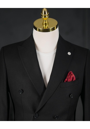 Sir Regular Fit Çift Yırtmaç Astarlı Erkek Kruvaze Tek Ceket 001