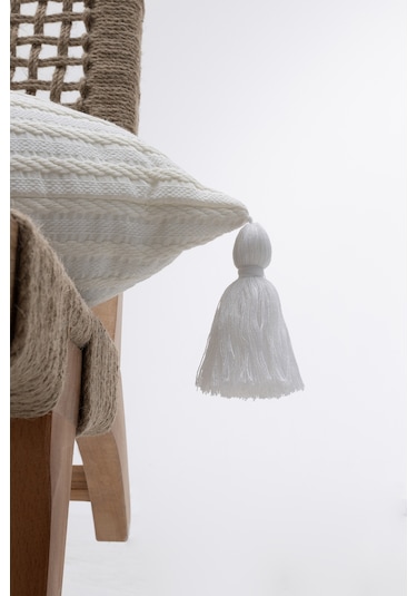 Koza Home Dolce Ekru Şönil Saç Örgü Yastık 35x55 5041