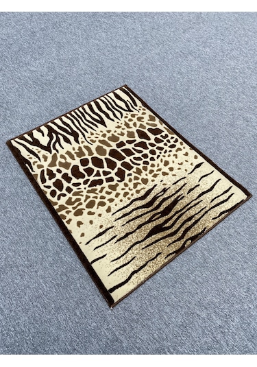 Saray Vizyon 11121 R 80x100 Kahve Krem Leoparlı Kesme Halı