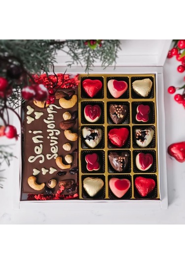 Sevgililer Günü Special Yaldızlı Tablet Karışık Çikolata Kutusu