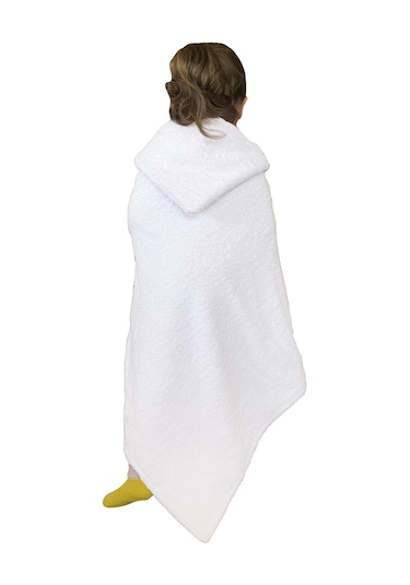 %100pamuk Kapşonlu Bebek Çocuk Banyo Havlusu Çift Yönlü K-beyaz