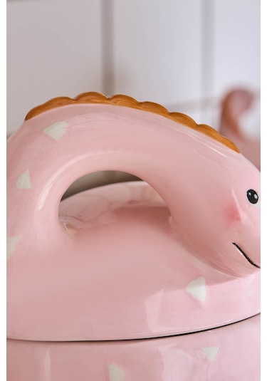 Karaca Dino Kapaklı Saklama Kabı Pembe Pembe