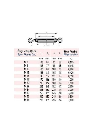 Ennalbur M6 Çektirme 4 Adet -