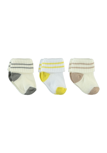 Civil Baby Erkek Bebek 3'lü Çorap Set 0-6 Ay Hardal