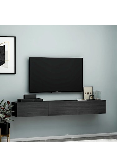 Tv Sehpası Tunus Siyah 180 Cm