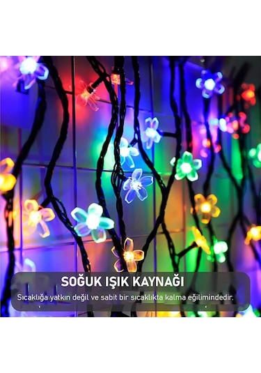 Güneş Enerjili Bahçe Lambası 12 Mt 2li Paket Renkli Çiçek Solar