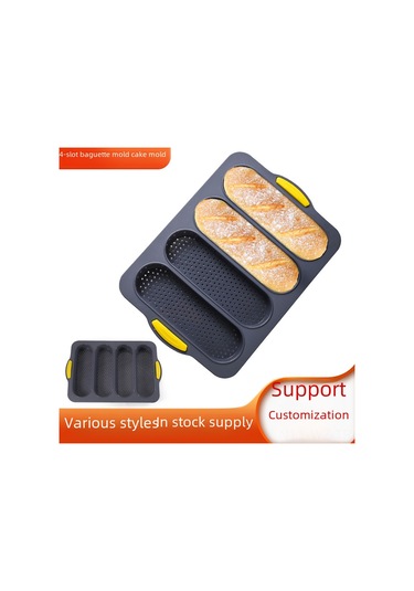 Wezone Mutfak İçin 4 Izgara Silikon Fırın Kalıbı - Yemek Dereceli, Yapışmaz Yüzey, Eşit Isı Dağılımı İle Ekmek Ve Kek Pişirme Aracı Bej + Renkli Çizgili Diğer