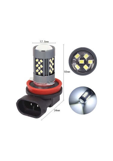 Sones 1 Çift H11 12v 7w Sürekli Araba Led Sis Farı Turuncu Işık