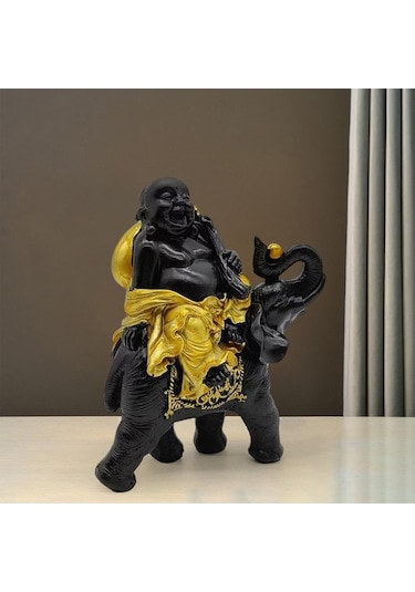 Opulentliving Reçine Buda Heykeli Süs Figür 13x9x21cm Ev Dekorasyonu Hediye 13cmx9cmx21cm