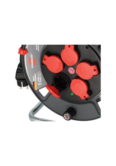 Brennenstuhl Profesyone Serisi 5 Soketli Sigorta Şalterli Ip44 Lisanslı 25 Metre Makaralı Kablo H07rn-f 3g1.5