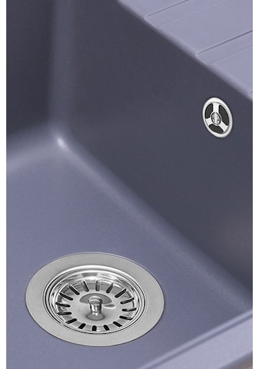 Simpex Tek Göz Damlalıklı Granit Eviye Antrasit 86x50cm