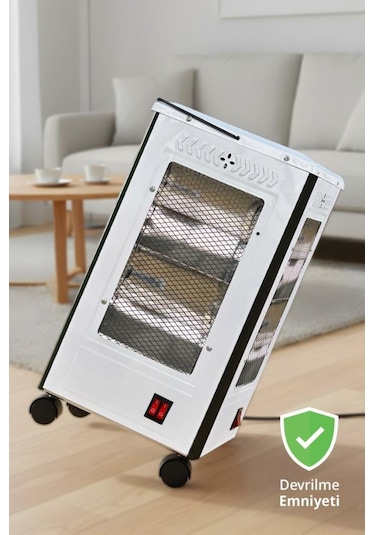 Kiwi Kht-8407 Quartz Isıtıcı 5 Yönlü Isıtma & Enerji Tasarruflu Kuvars Tüp & Taşınabilir Tasarım
