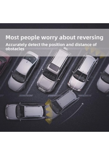 Beyaz Otopark Otomatik Led Park Sensörü Ve 4 Sensör Ters Yedekleme Park Radarı Monitör Dedektör Sistemi Ekran Geri Vites Radarı