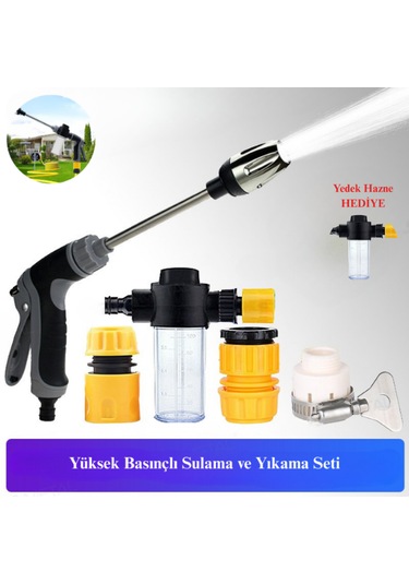 Yüksek Basınçlı Su Tabancası Bahçe Sulama Araba Yıkama