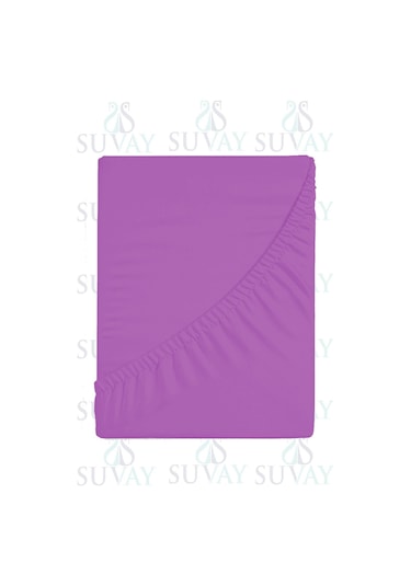 Suvay Penye Lastikli Çarşaf Tek Çift Kişilik Battal Boy %100 Pamuklu Lastikli Penye Çarşaf Lila