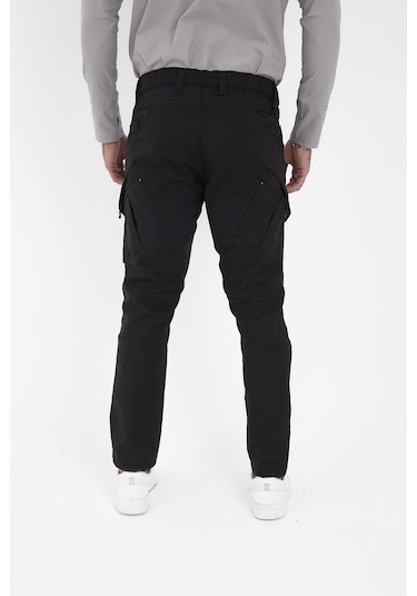 Camp Scoutland Camp593 Outdoor Softshell Su Ve Rüzgara Dayanıklı içi Polarlı Kışlık Erkek Siyah Taktik Pantolon Siyah