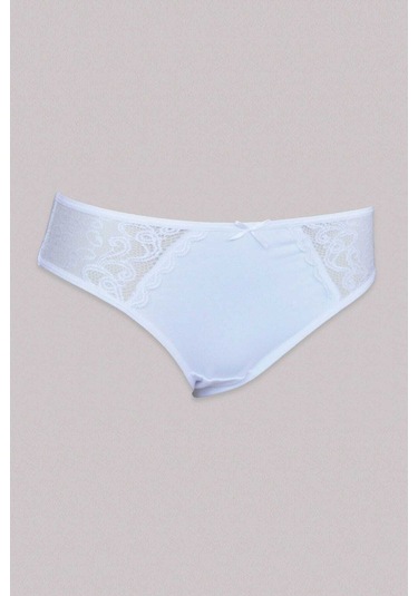 Malabadi Kadın Beyaz 3 Lü Paket Pamuk Elastan Dantelli Slip Külot 149 Beyaz