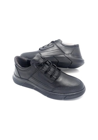 Umut Hakiki Deri Tam Ortopedik Kışlık Erkek Ayakkabı-Siyah (552976641) Siyah